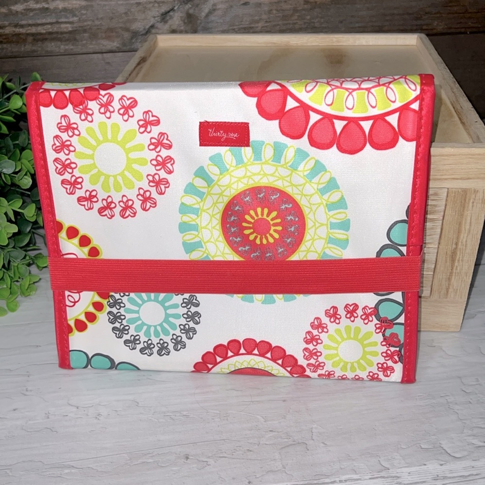 THIRTY-ONE Pink & White Tri-Fold Notebook Tablet iPad Case